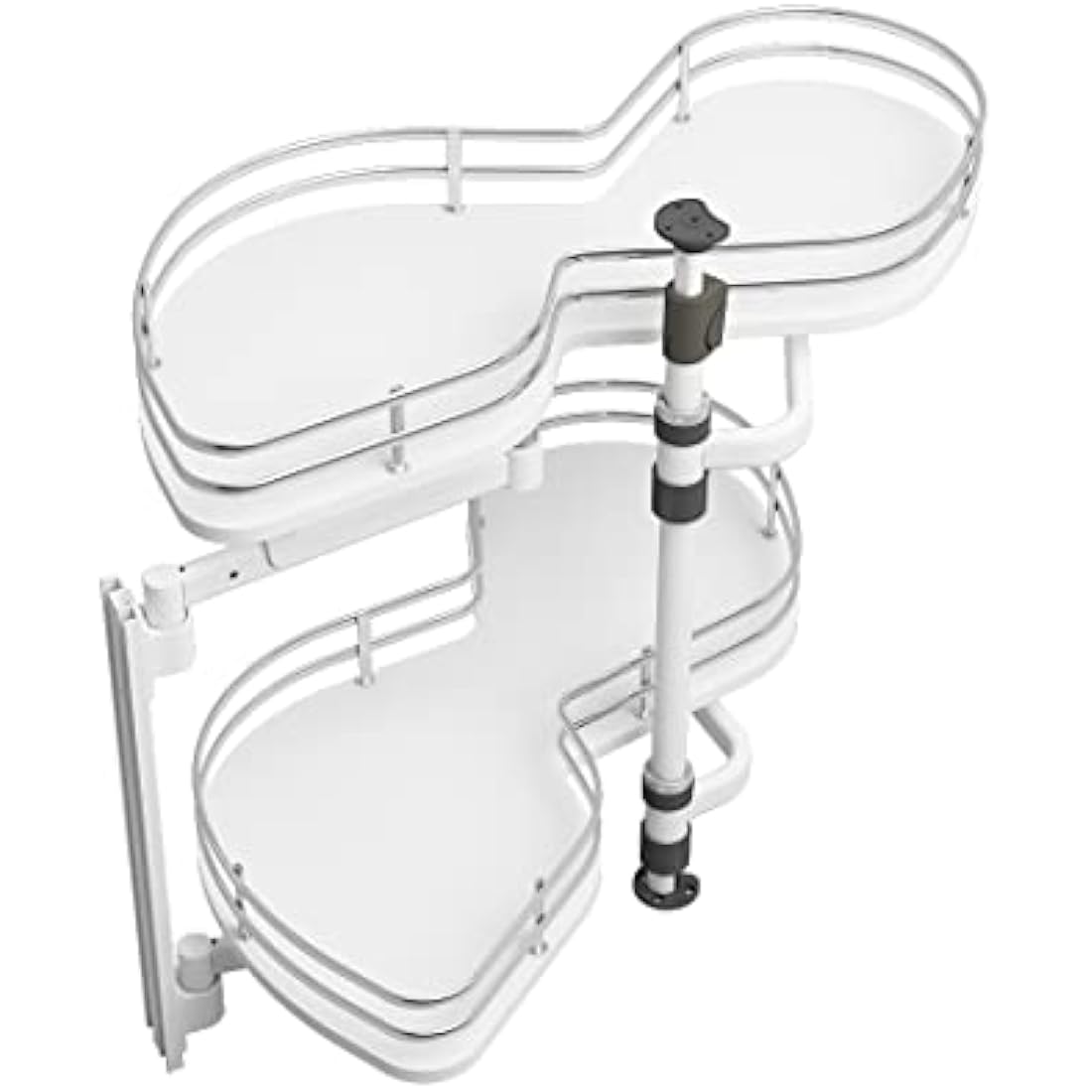 VADANIA Kitchen Cabinet Blind Corner Pullout Organizer for 800mm Cabinet, 2 Tiers Swing Tray, Soft Close, Left Handed Open