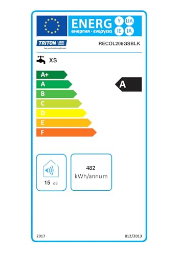 Triton Showers Collection 2, Shower Electric, 8.5 KW, Triton Aspirante, Black Gloss, Electrical Showers, with Showerhead and Anti Twist Hose, Bathroom Showering Unit