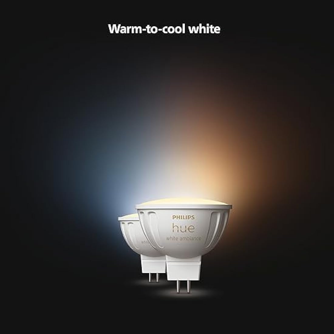 Philips Hue LED Smart Light spot - Warm to Cool White Light - 2 Pack - MR16