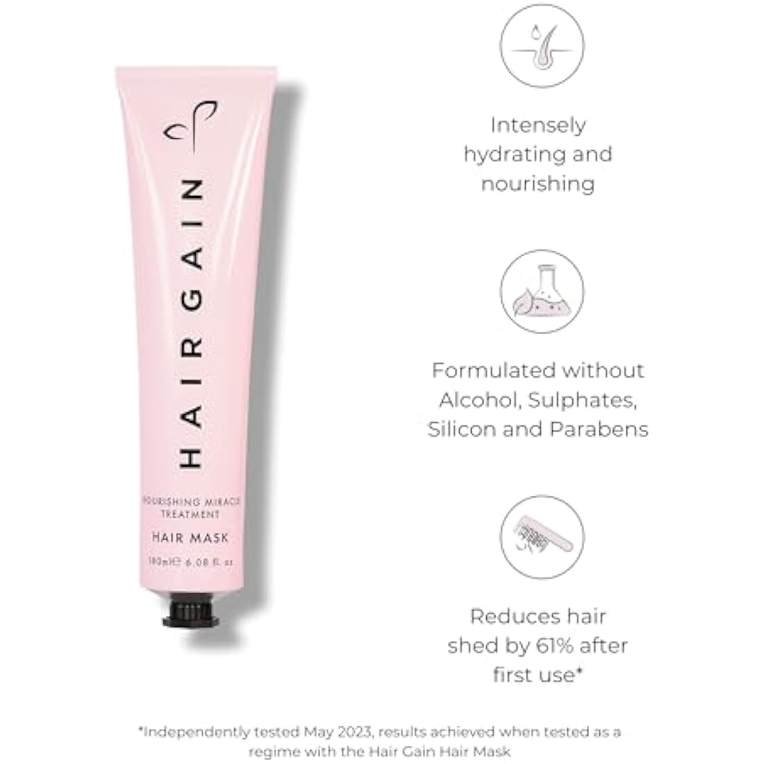 Hair Gain Nourishing Hair Mask - Intense Long-Lasting Hydrating Hair Mask for Dry Damaged Hair, Increased Hair Growth - Deep Conditioning, Moisturising Hair Treatment, Frizz Control, Curly Hair 180ml