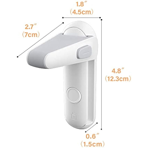 SAFELON 2 Pcs Door Lever Locks for Childproof & Petproof, Door Handle Locks for Toddlers, Baby Safety Locks for Toddlers (White)