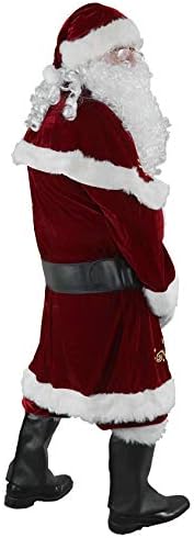 Ahititi Santa Claus Costume for Men 12pcs Christmas Set Deluxe Velvet Adult Santa Suit