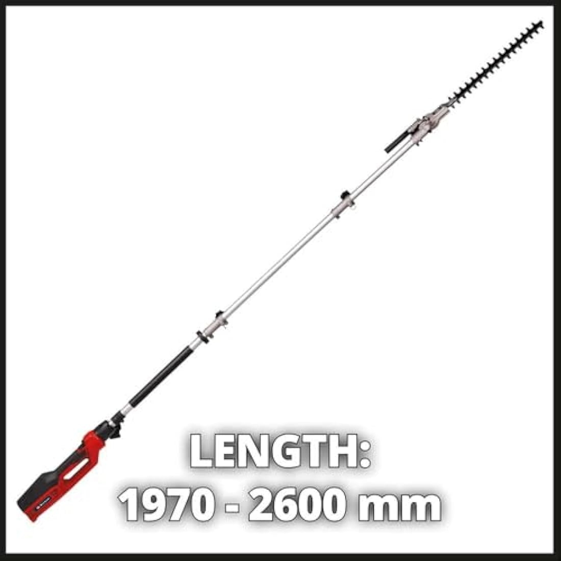 Einhell Electric Long Reach Hedge Trimmer - 900W, Lightweight (4.5Kg), 2M Pole (2.6M Reach), Safe and Easy to Use Tiltable Cutting Head - GC-HH 9046 Pole Hedge Cutter