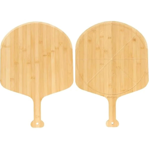 2Pack Pizza Board 14 inch with Grooves, Double-Sided Use Pizza Cutting Board with 8 Slice for Pizza, Bread, Cheese, Vegetable, Fruits