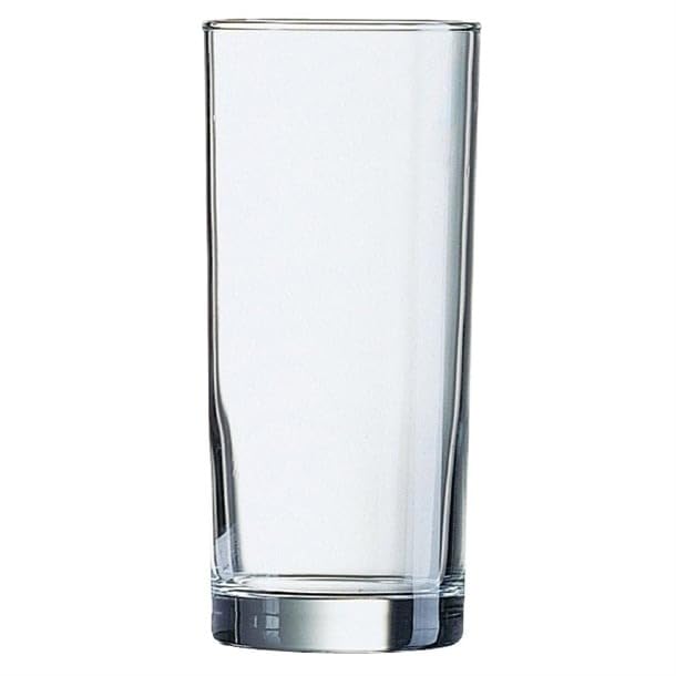 Arcoroc HiBall Glasses 340 ml/12 oz (Pack of 48), Clear, Glasswasher Safe, Large Pack of Hi Ball Glasses, Size: 147(H) x 66(Dia)mm, Highball Cocktail Juice Water Tall Drinking Tumblers, S060