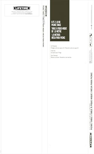 LIFETIME 60112 6 ft (1.83 m) Picnic Table (brown)