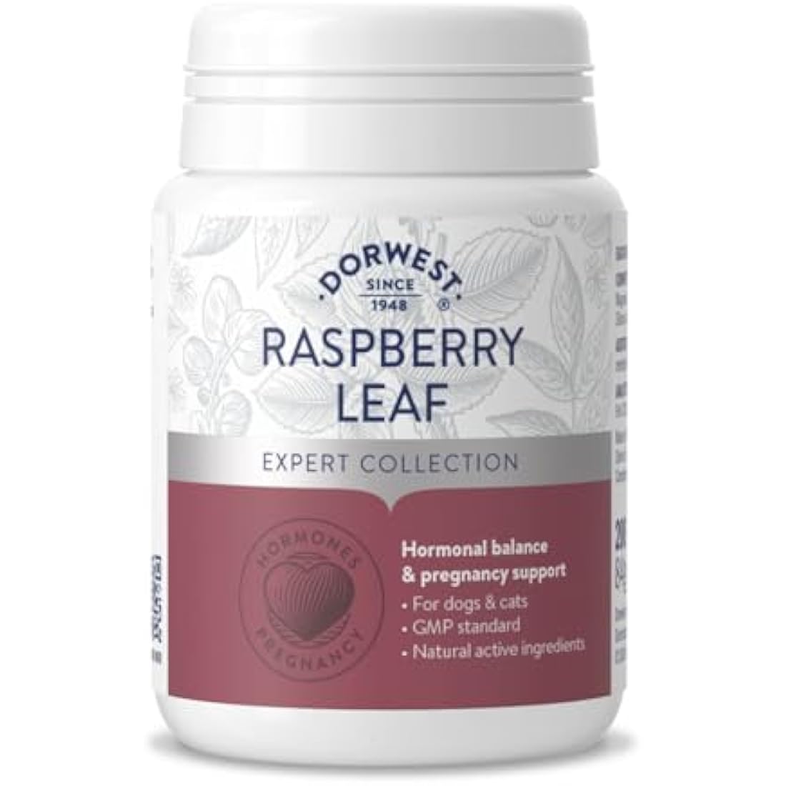 Dorwest Raspberry Leaf Tablets for Dogs And Cats, 200 Tablets, Pregnancy Support For Pets – For Natural Hormonal Balance and Phantom Pregnancies