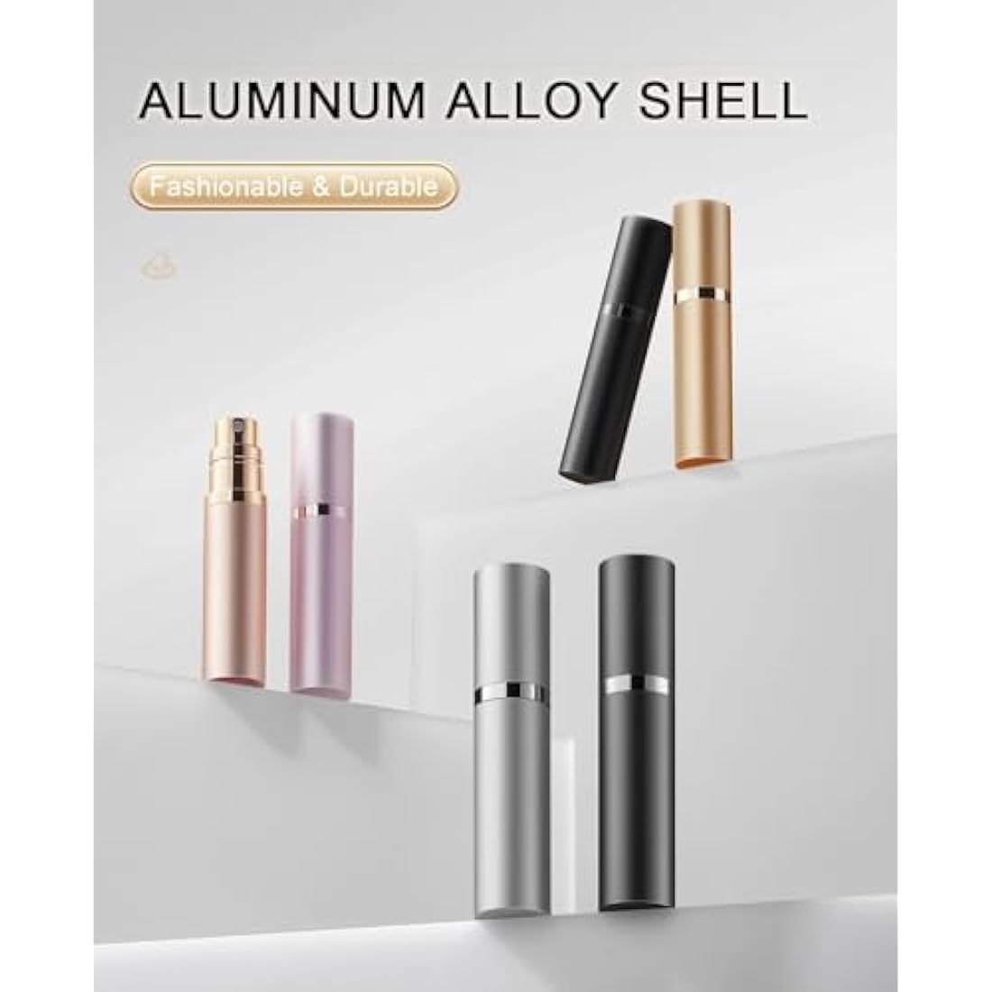 BRARIOS Perfume Atomiser Refillable, Travel Size Portable Atomiser Spray,Mini Empty Perfume Bottle,Leak Proof Cologne Dispenser for Women and Men,5ml(J-Black)