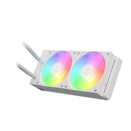 GAMDIAS CHIONE E4 240mm AIO Liquid CPU Cooler, Real-Time Digital Display Patented PWM Pump, 2 x 120mm Easy Cable Management Daisy Chained Fans w/ ARGB Sync, Intel LGA 1851/1700/1200；AMD AM5/AM4, Black