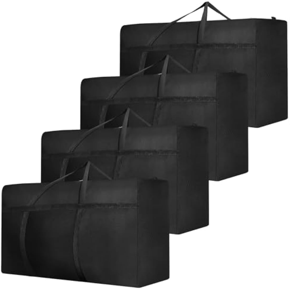 4 Pcs 120L Large Storage Bags, Extra Large Moving Bags with Zips for Moving Storage Clothes Bedding Duvet Quilt Blankets Waterproof Jumbo Storage Bags Moving Totes Christmas Storage Containers