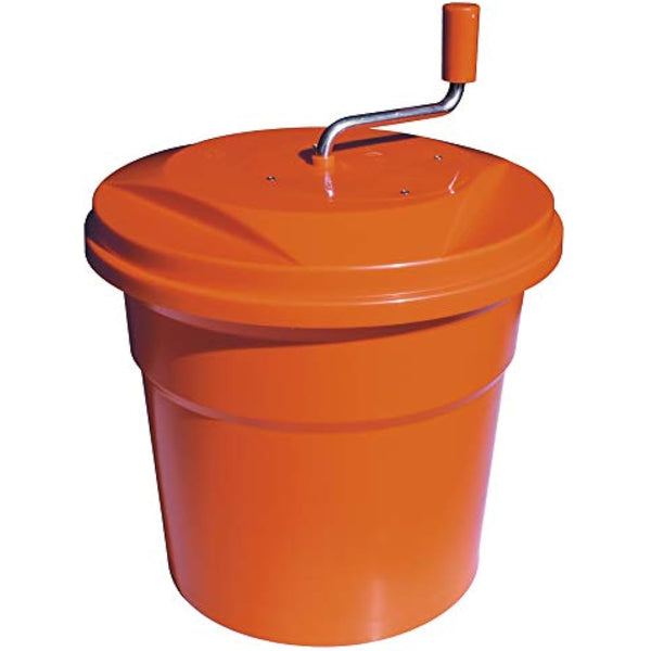 Dynamic Manual Salad Spinner 20 Litre, Orange, HACCP Compliant Sealed Cover, Lettuce Spinner, Manual Salad Spinner Dryer, Built in Drain Tube, Size: 500 x 430 cm CE885