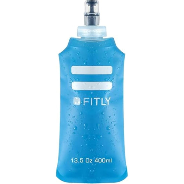 FITLY Soft Water Bottle | Shrink As You Drink Soft Flask for Hydration Pack | Folding Water Bottle Ideal for Running, Hiking, Cycling, Climbing & Rigorous Activity