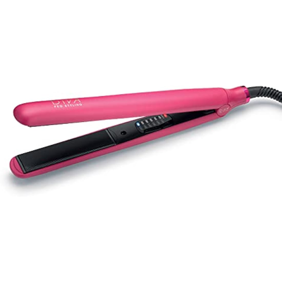 Diva Pro Styling Digital Straightener and Styler Magenta with Macadamia Argan Oil and Keratin Infused Ceramic Plates