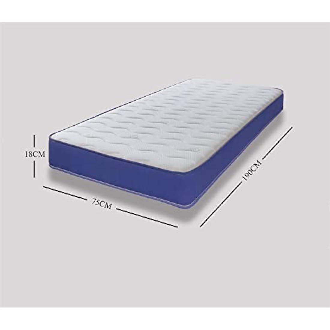 eXtreme comfort ltd Cooltouch Colours Ocean Blue Wave Hybrid Memory Foam & Pinna-Coil Innerspring Mattress With Ocean Blue Border 18cms Deep, 2ft6 Small Single 75cmx190cm