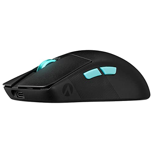 ASUS ROG Spatha X Wireless Gaming Mouse, 24 GHz/Wired USB, 19,000 DPI Optical Sensor, 12 Programmable Buttons, RGB, Swappable Switch Design, Micro Switches, Magnetic Charging Stand, Black