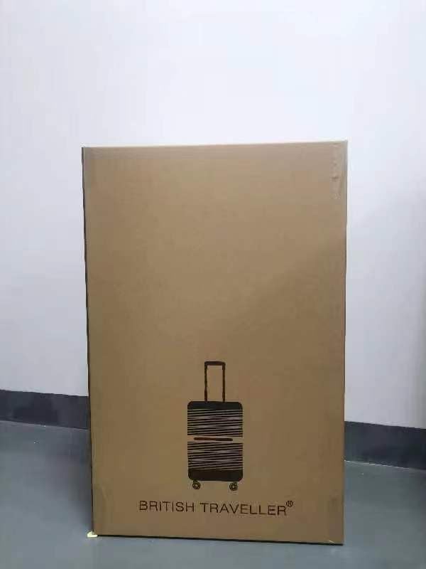 British Traveller 24" Medium Suitcase Lightweight Polypropylene Hard Shell Luggage Hold Check in Suitcase with 4 Wheels and Built-in TSA Lock(Navy, 66cm 60L)