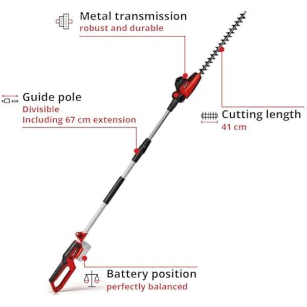Einhell GC-HH 18/45 Li T-Solo Power X-Change Battery Hedge Trimmer 18V Lithium-Ion Hedge Trimmer with Rotating Main Grip 7 Position Tilt Motor Head No Battery or Charger