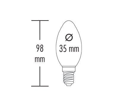 greenandco E14 C35 LED Vintage Filament Bulb Silver Grey 2W 70lm 1800K Extra Warm White 360 230V, no Flicker, not dimmable, 10-Pack