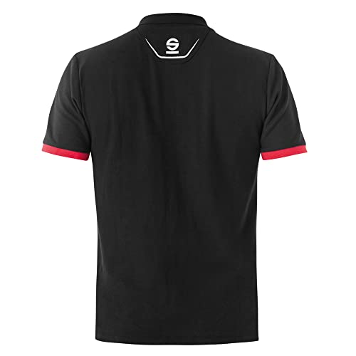 Sparco Portland Black Cotton Short Sleeve Work Polo Shirt