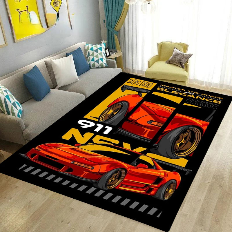 Entrance Mats JDM GTR Cool Racing Car Welcome Carpet Bedroom Bathroom Hallway Kitchen Carpet Non-Slip Living Room Rug Home Decor