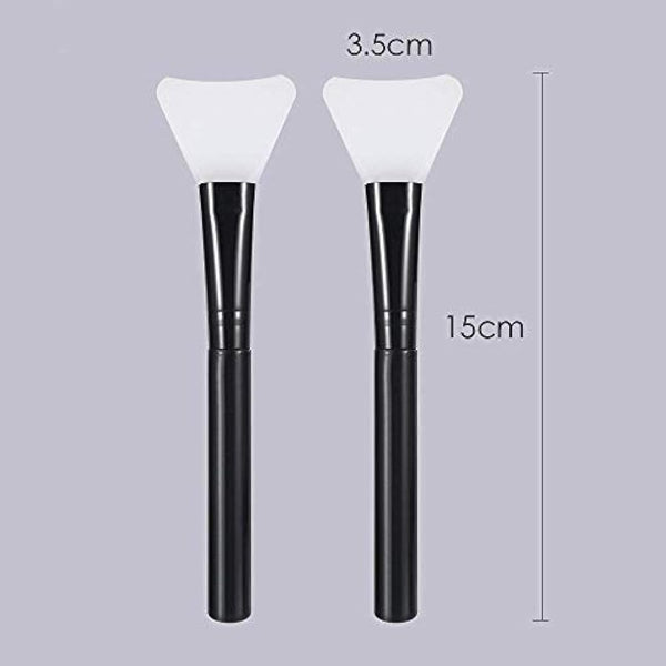 Face Mask Brush Silicone 2PCS Flexible Facial Mud Mask Applicator Brush, Hairless Moisturizers Applicator Tools, Wood Handle Mask Applicator for Mud, Clay, Charcoal Mixed Mask