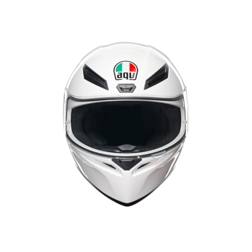 AGV - Helmet K1 S E2206, Full-face Motorbike Helmet, ECE, for Men, Racing Style with Spoiler, Air Intakes and Scratch Resistant Visor, 190° Field of View, with Intercom Ready, Black