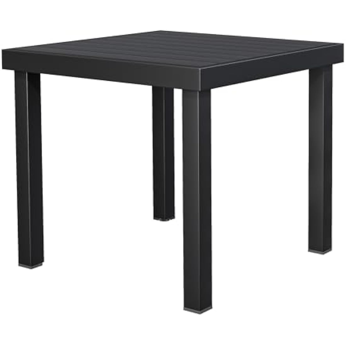 YITAHOME Garden Dining Table 78x78cm Square Outdoor Table with WPC Wood Top & Aluminum Frame, Weatherproof E-Coating Patio Table for Garden, Lawn, Camping – Lightweight （Black）