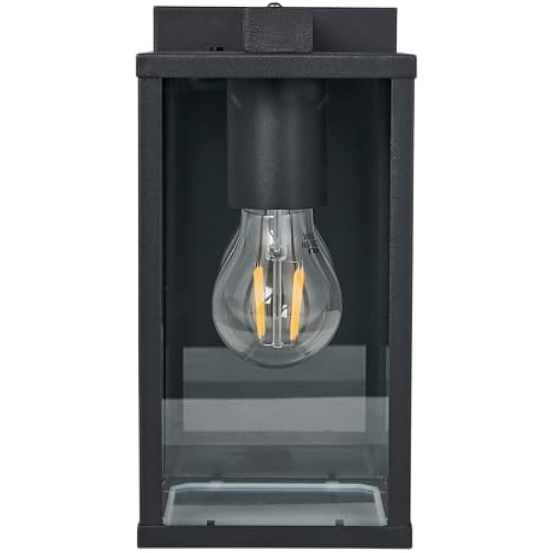 Eglo Outdoor Wall lamp Budrone, Outside Porch Lighting, Vintage Porch Lighting, Made of Metal in Black and Glass in Transparent, E27 Socket, IP44