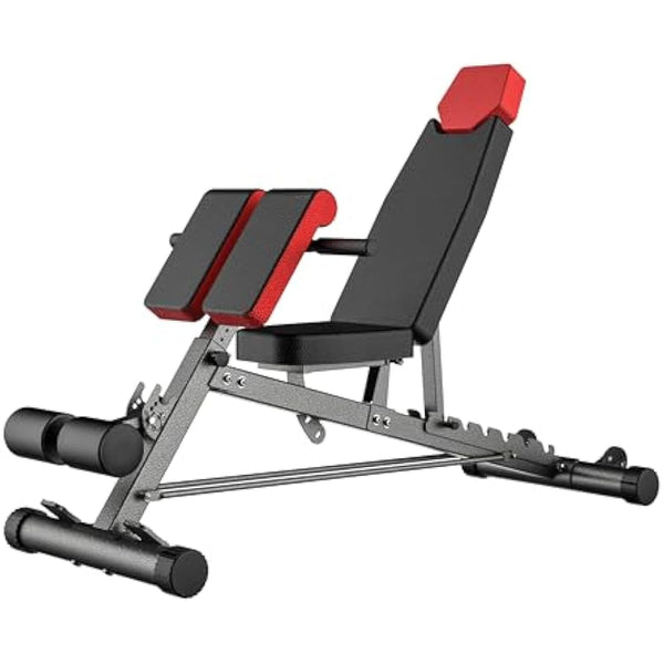 Finer Form Multi-Functional FID Weight Bench for Full All-in-One Body Workout – Hyper Back Extension, Roman Chair, Adjustable Ab Sit up Bench, Incline Decline Bench, Flat Bench