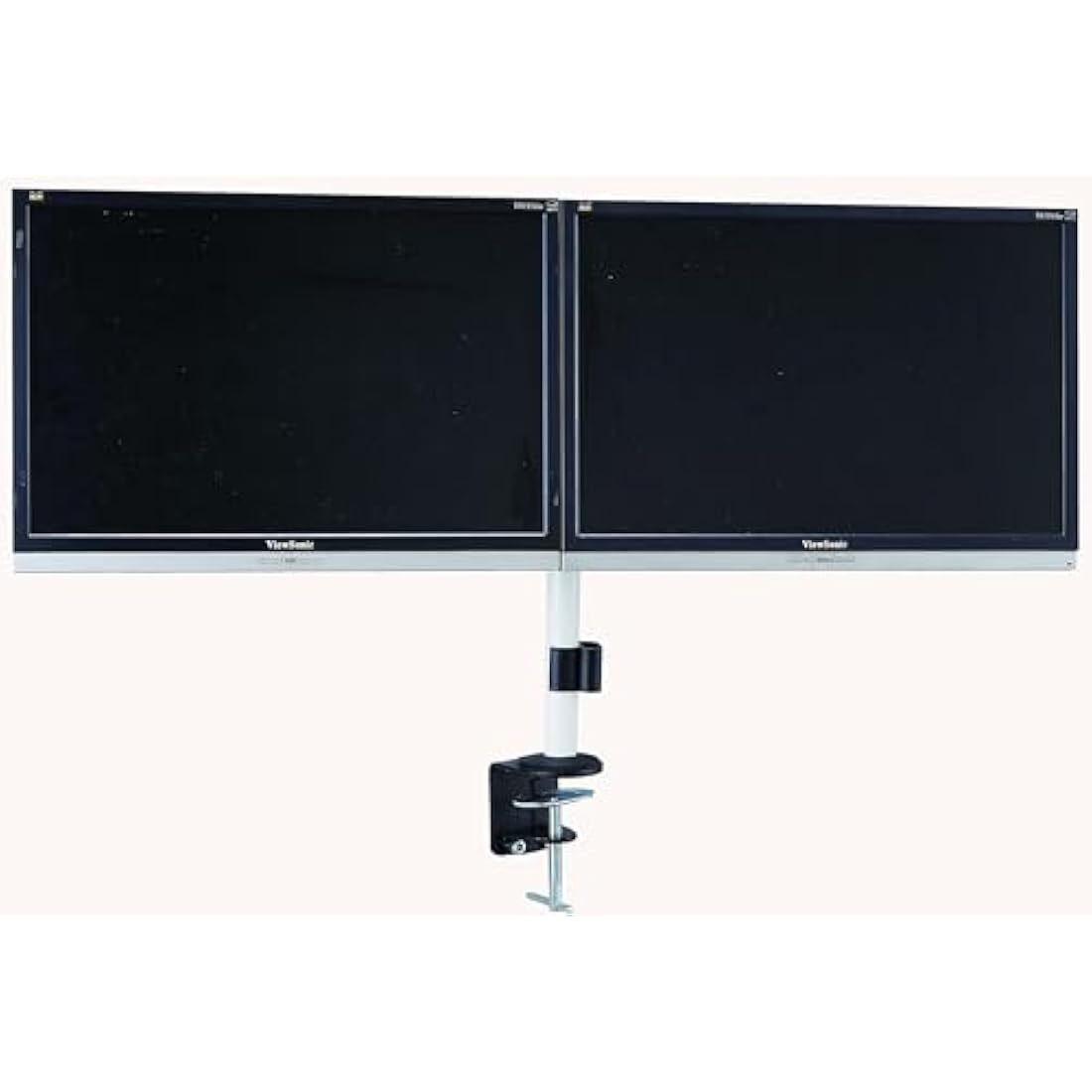 Allcam MDM05 Dual Monitor Arm Stand w/Desk Mount Clamp & Grommet for two 17"-27" Screens in White