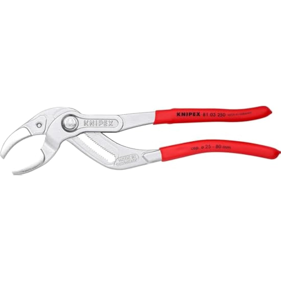 Knipex Siphon and Connector Pliers chrome-plated, with non-slip plastic coating 250 mm 81 03 250