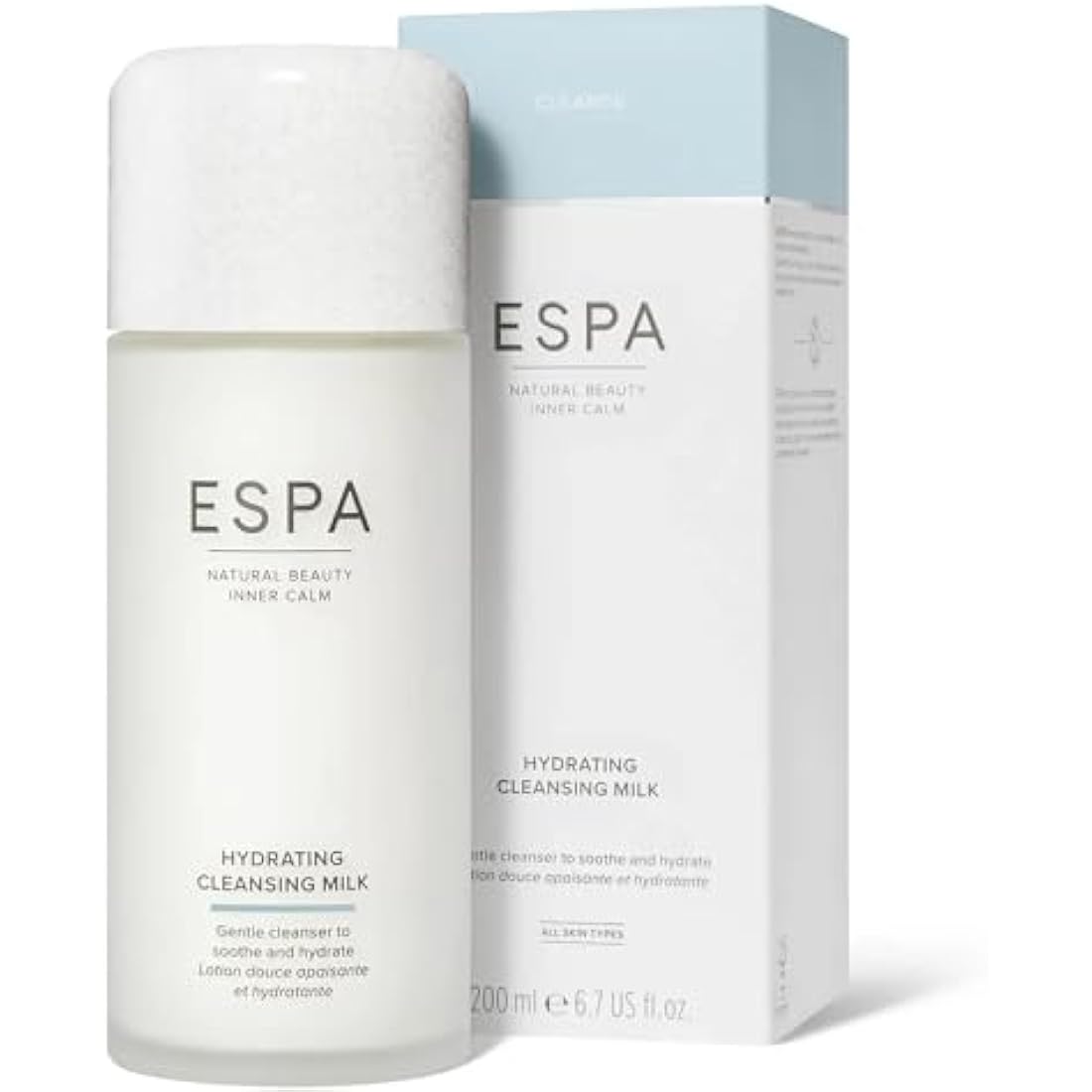 ESPA | Hydrating Cleansing Milk | 200ml | Gently Removes Make-Up & Daily Impurities | Comforting & Hydrating | Sweet Almond, Marshmallow and Chamomile