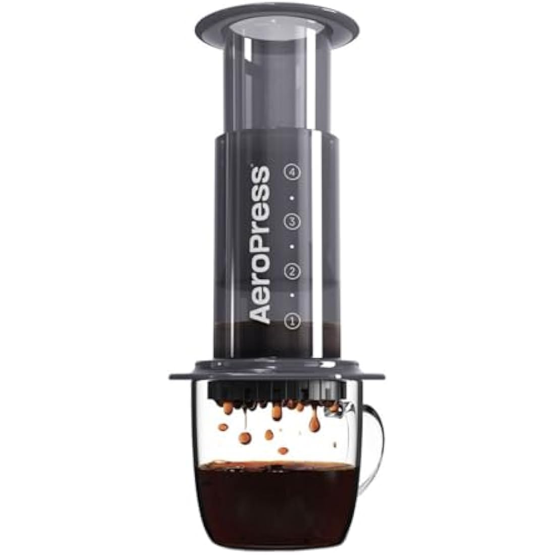 AeroPress Coffee and Espresso Maker - Quickly Makes Delicious Coffee Without Bitterness - 1 to 3 Cups Per Pressing,Black