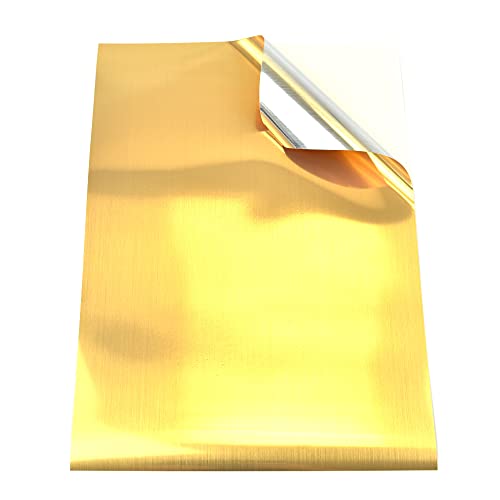 Evergreen Goods™ 50 Sheets A4 Self Adhesive Brushed Gold Sticker Vinyl, Inkjet & Laser Printable | Waterproof & Sticky Back | Suitable for Cricut, Silhouette & Other Cutters | Sticker Label Making