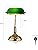 HJXDtech Vintage Desk Lamp/Table Light/Bedside Study Office Banker's Lamp with Green Glass Shade,Brass Base and Pull Switch