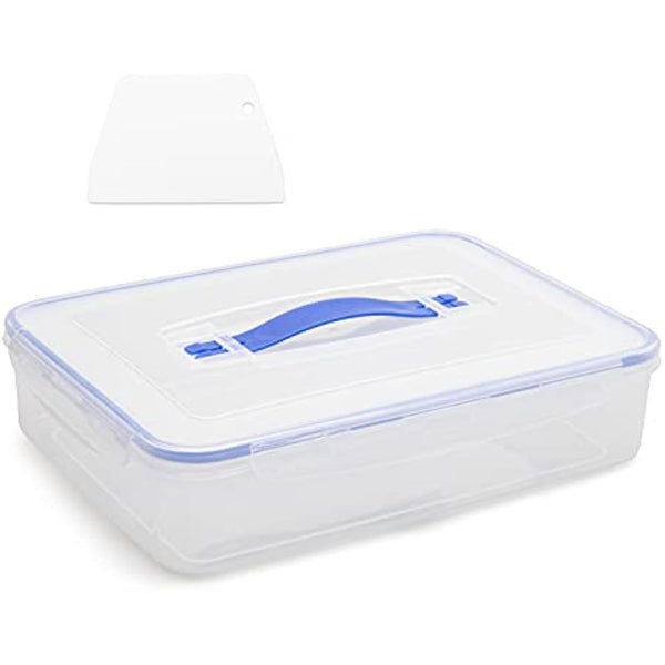 Lymn Dough Proofing Box - 32 x 23 x 8 cm - Premium Home Baking Container for Bread Fermentation, Fits in Refrigerator - Use for Pizza, Marinating, Vegetable Storage, Complete with Dough Cutter