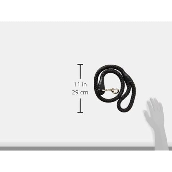 Ancol Super Rope Dog Lead in Black - Weatherproof Nylon Diamond Weave Pet Accessory - Puppy Walking Leash - 1.07m x 20mm