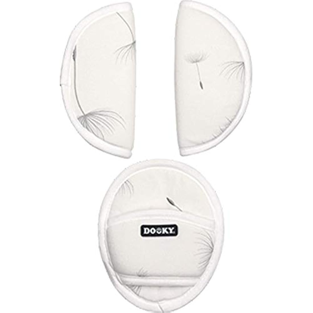 Dooky Car Seat Belt Pads, Harness Strap Pads for Baby's Protection, Universal Size Suitable for 3- and 5-Point Belt System, Group 0+ yrs, 3-Piece Set (2 Shoulder Pads, 1 Crosspiece), Dandelion