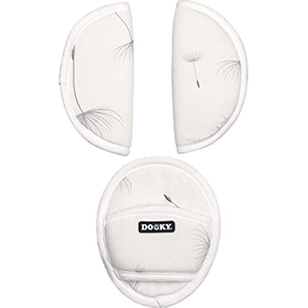 Dooky Car Seat Belt Pads, Harness Strap Pads for Baby's Protection, Universal Size Suitable for 3- and 5-Point Belt System, Group 0+ yrs, 3-Piece Set (2 Shoulder Pads, 1 Crosspiece), Dandelion