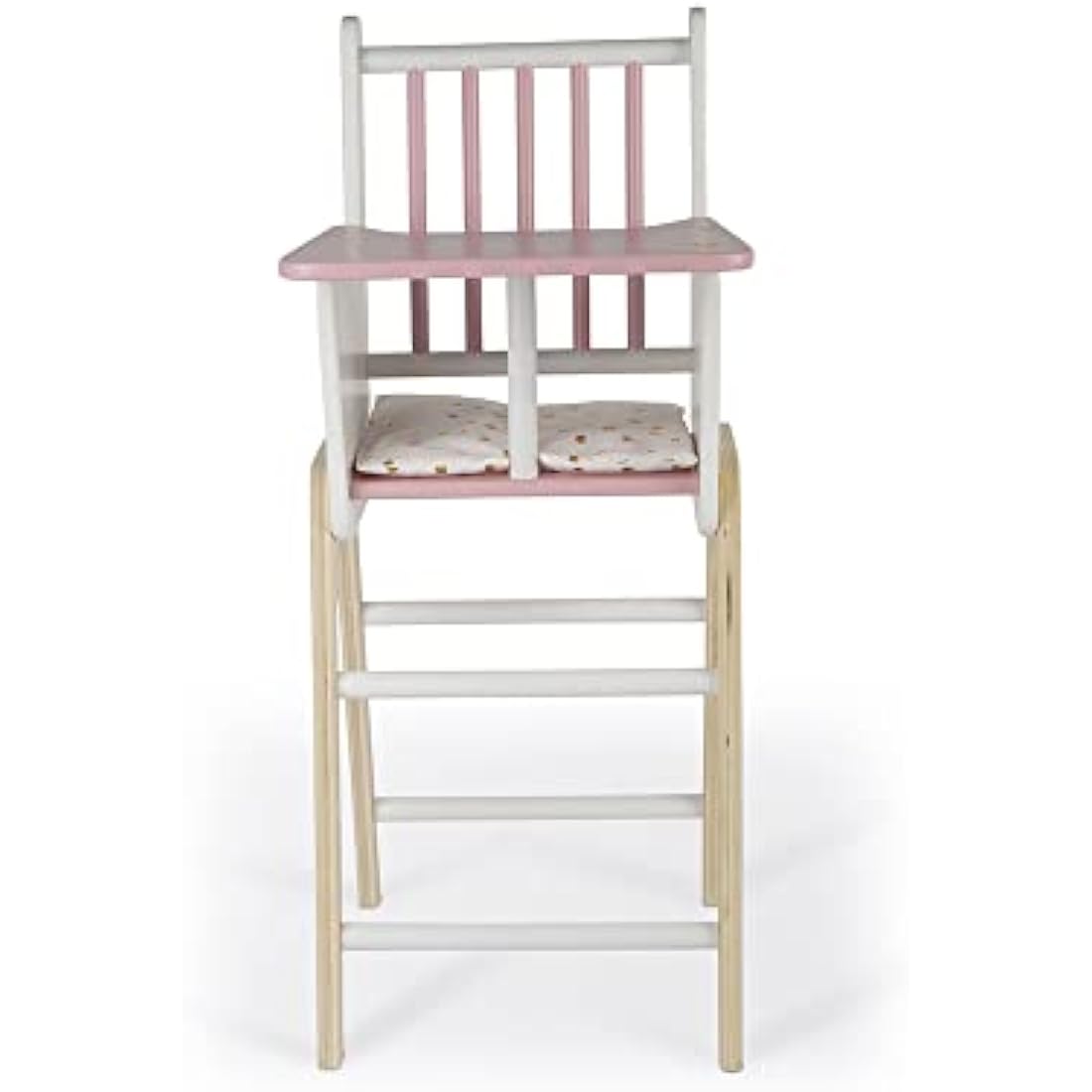 Janod - Candy Chic - Wooden High Chair for Dolls up to 42 cm - Dolls accessories - Suitable for ages 3 and up - J05888