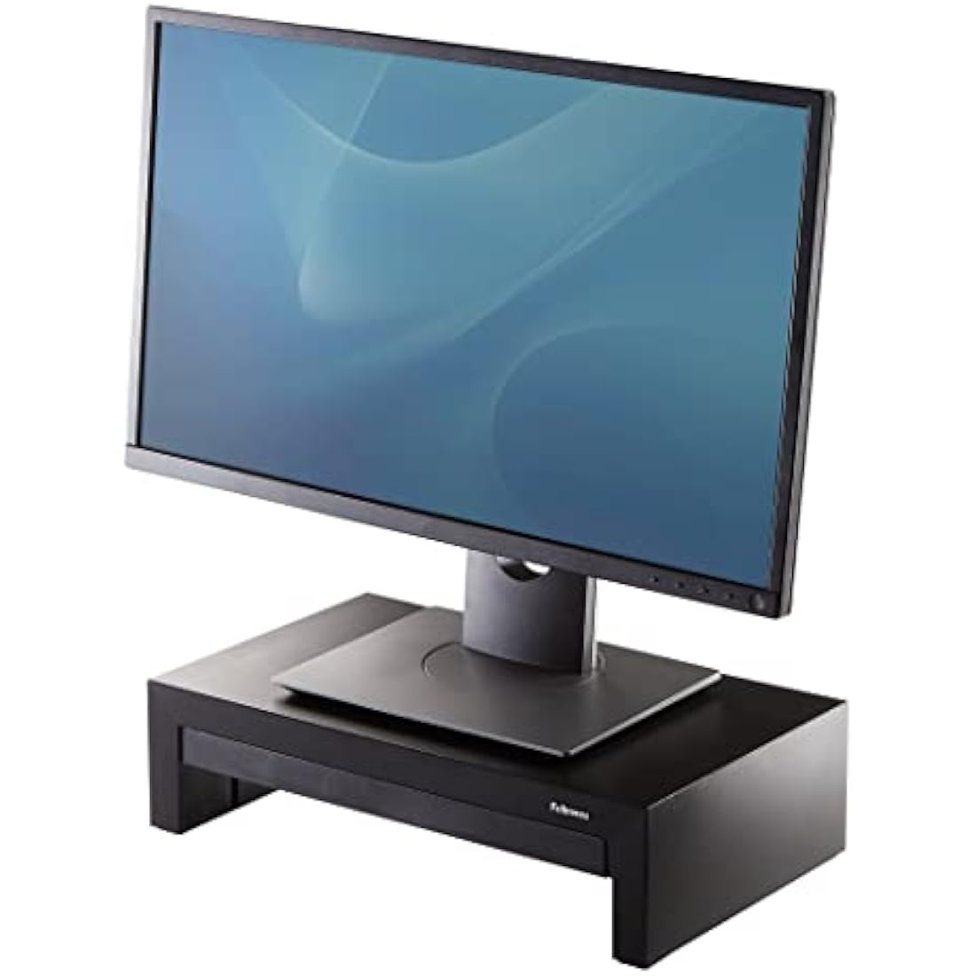 Fellowes Designer Suites Monitor Stand - 3 Height Adjustable Monitor Riser for Desk with Storage Space - Ergonomic Computer Stand for Laptops, Computers, iMac, PC, Notebook - Max Weight 18kg - Black