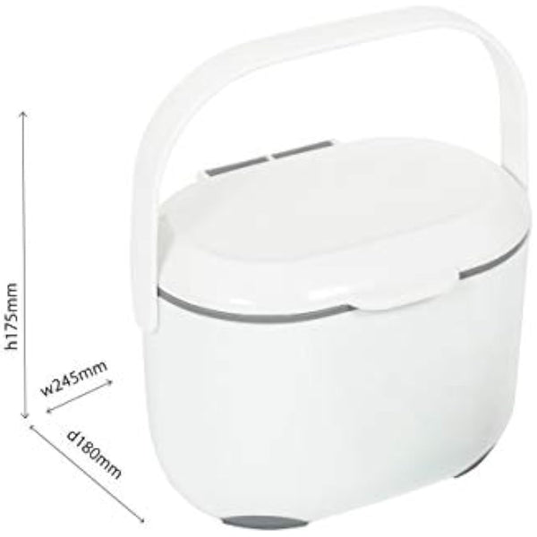 Addis 515630 2.5 Litre Kitchen Compost Caddy, Black/Grey, 2.5L