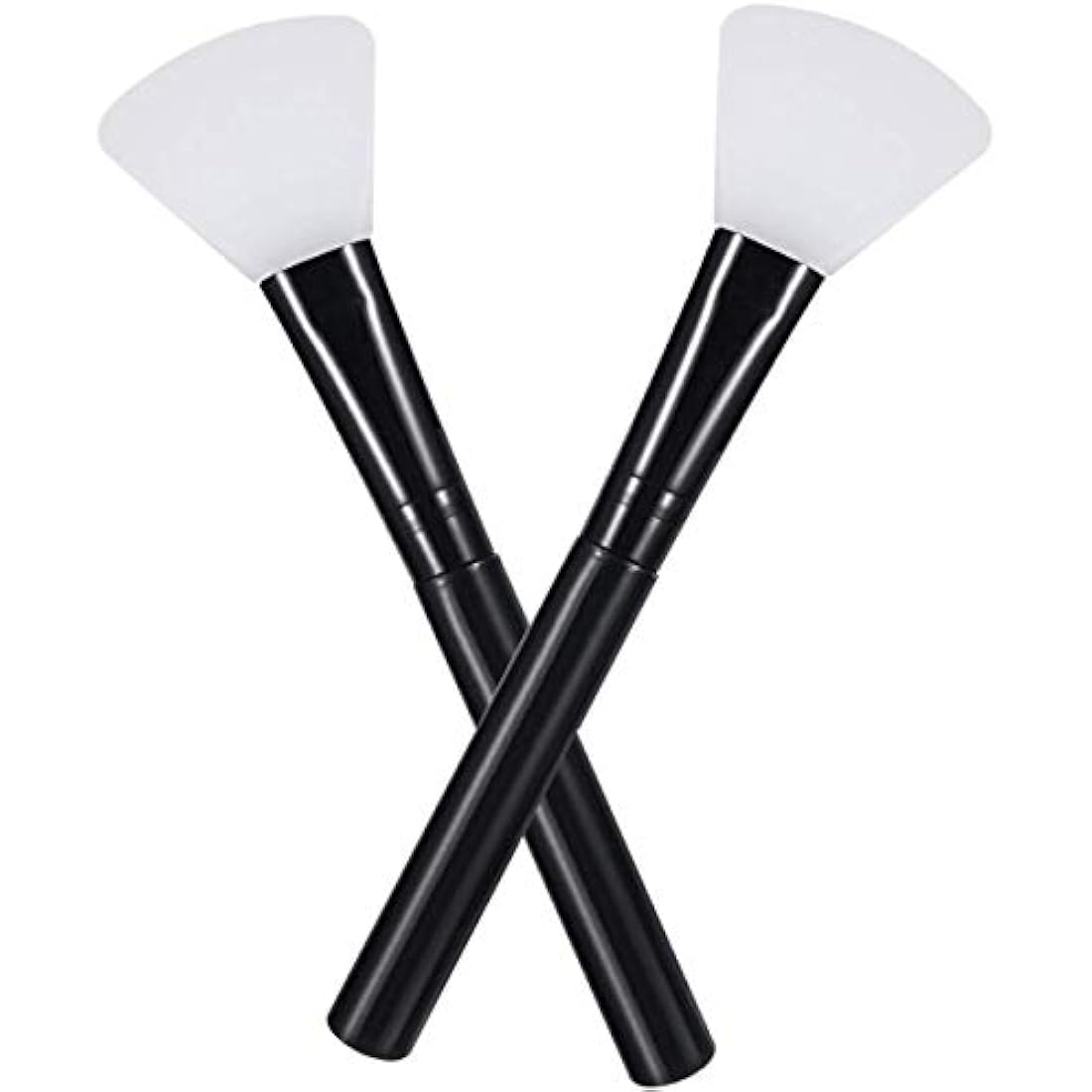 Face Mask Brush Silicone 2PCS Flexible Facial Mud Mask Applicator Brush, Hairless Moisturizers Applicator Tools, Wood Handle Mask Applicator for Mud, Clay, Charcoal Mixed Mask