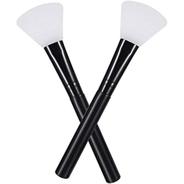 Face Mask Brush Silicone 2PCS Flexible Facial Mud Mask Applicator Brush, Hairless Moisturizers Applicator Tools, Wood Handle Mask Applicator for Mud, Clay, Charcoal Mixed Mask
