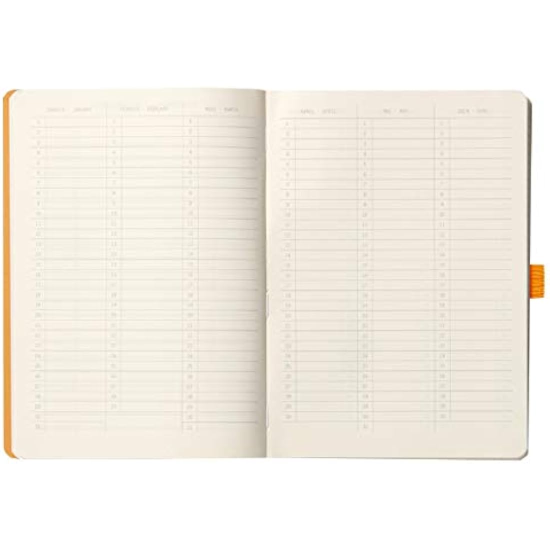 RHODIA 117772C - Soft Notebook Bullet Journal Goalbook Raspberry - A5 - Small Squares - 240 pages - 90g Ivory Clairefontaine Paper - 2 Ribbons, Elastic Closure - Faux Leather Cover