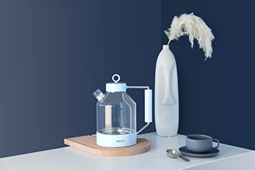 Electric Kettle, ASCOT Glass Electric Tea Kettle 1.5L 2200W Tea Heater & Hot Water Boiler, Borosilicate Glass, BPA-Free, Auto Shut-Off and Boil-Dry