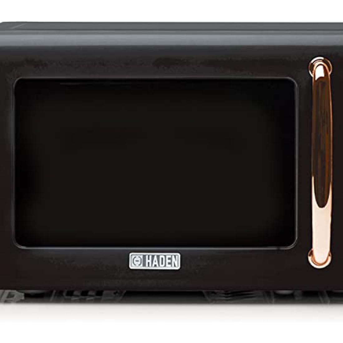 Haden Salcombe 800W Microwave Oven - Versatile with Defrost, Reheat & Cooking Functions - Spacious 20L Capacity - Convenient Digital Timer - 5 Power Levels - Sleek Black & Copper Design