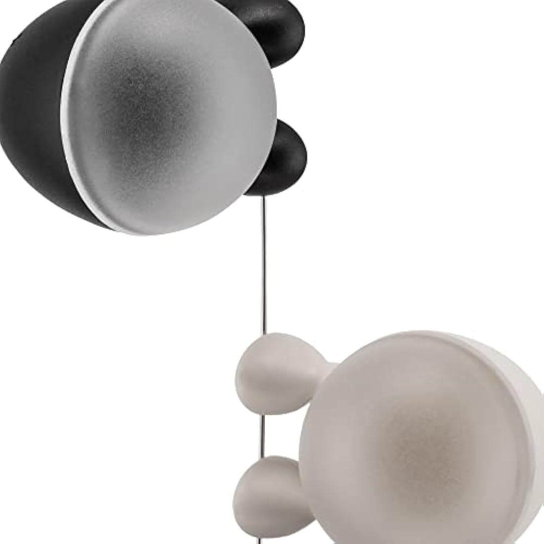 Alessi Lilliput Salt and Pepper Set with Magnetic Base, Black/ White