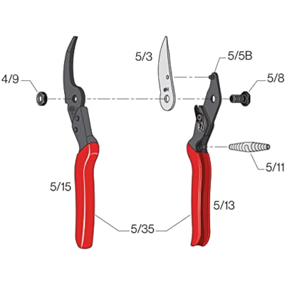 Felco Secateurs l83 Model 5 Economy, Red