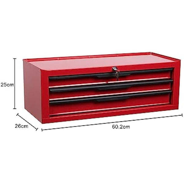 Hilka G301C3BBS - Durable 3-Drawer Tool Chest,Red